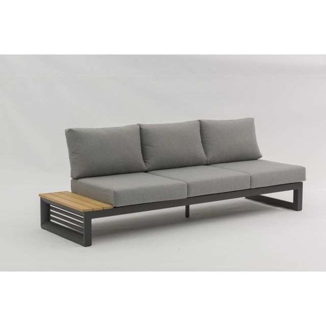 Bellissimo 3-Sitzer Lounge Sofa mit Ablage aus Teakholz 