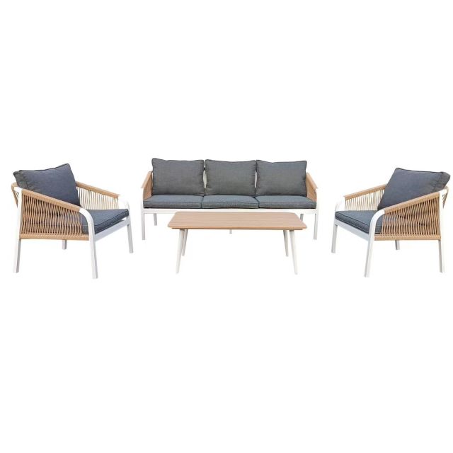 Lounge Set Riva 3-Sitzer Sofa + 2x Sessel + Loungetisch